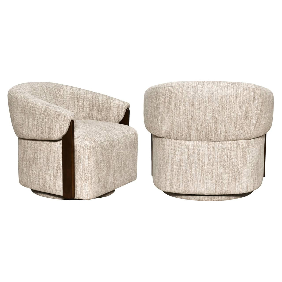 Lounge stoel Marina in natuurlijke softweave met draaifunctie.