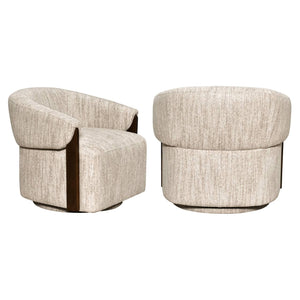 Lounge stoel Marina in natuurlijke softweave met draaifunctie.