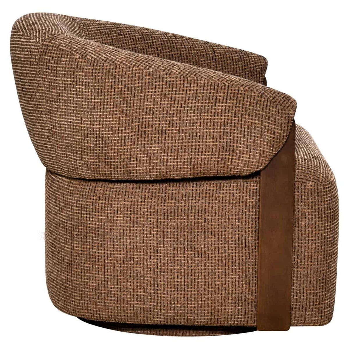 Lounge stoel Marina in bruin blockweave met draaifunctie.