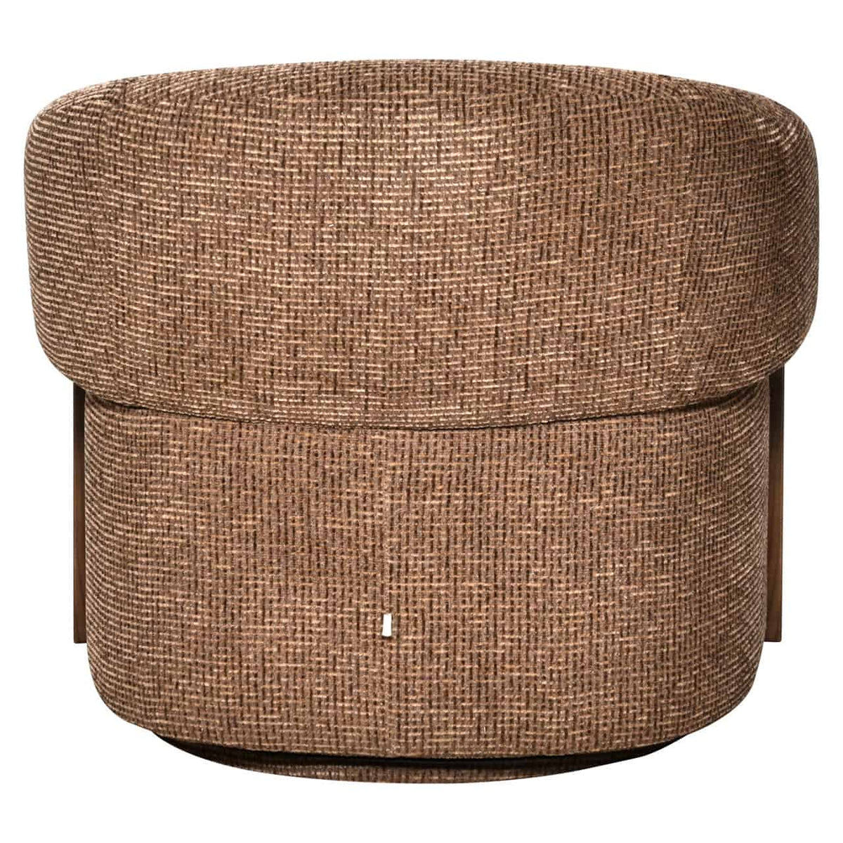Marina lounge stoel in bruin blockweave stof, swivel en brandvertragend.
