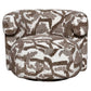 Lounge stoel Talley in bruin met nature patroon, draaibaar en comfortabel.
