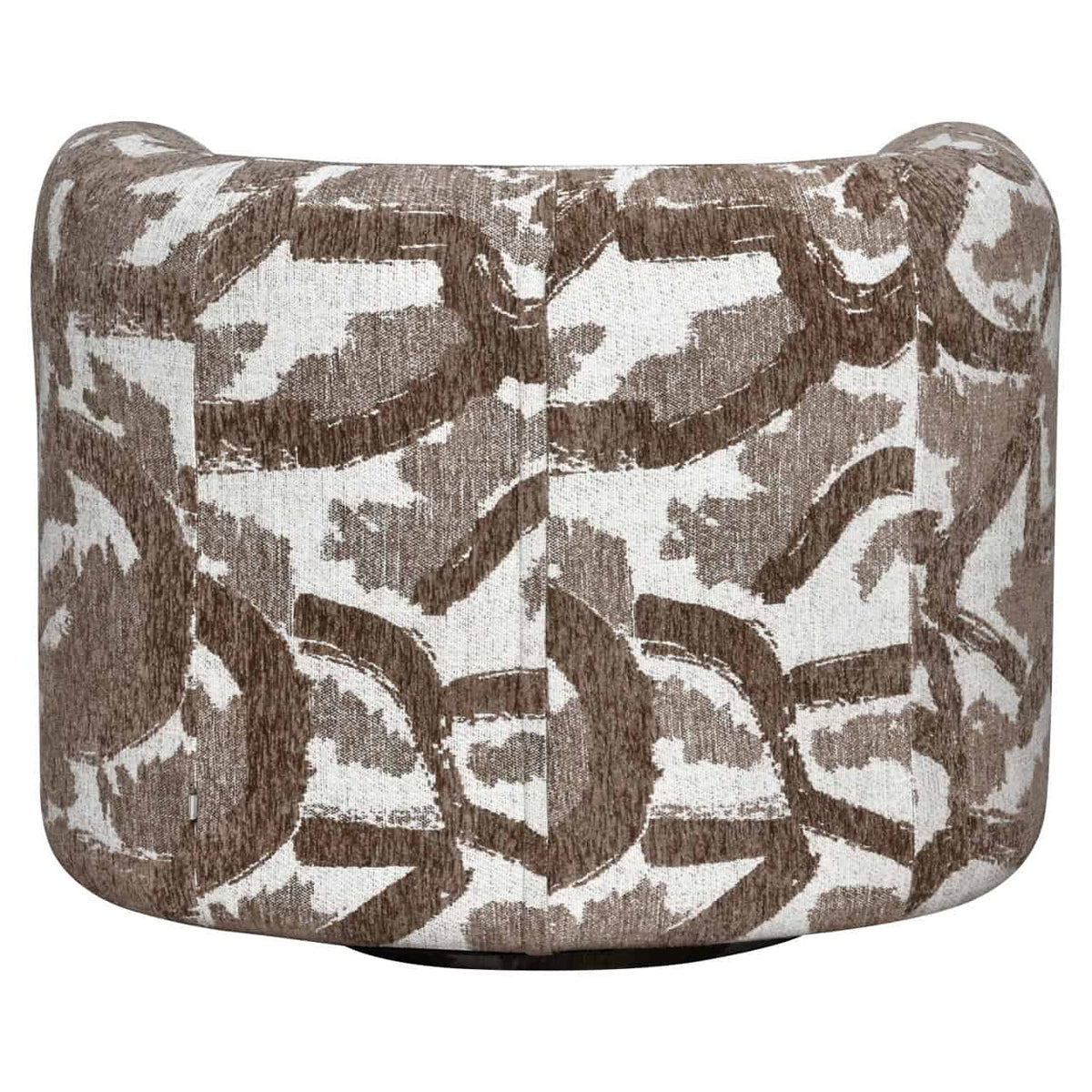 Lounge stoel Talley met bruin en beige patroon, draaibaar en comfortabel.