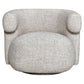 Lounge stoel Talley in cream tweed, modern design, comfortabele zit.