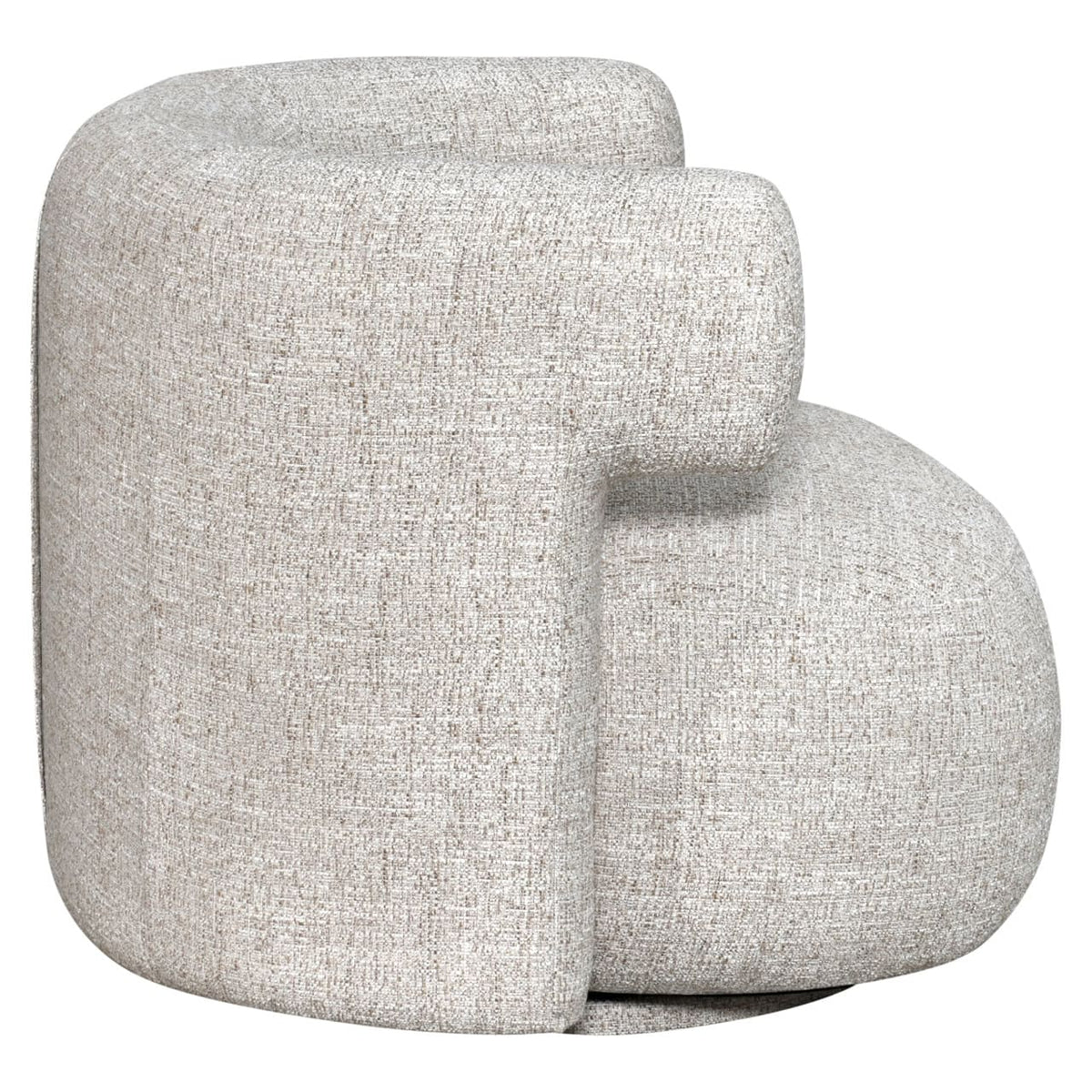 Luxe cream tweed lounge stoel met moderne vormgeving.