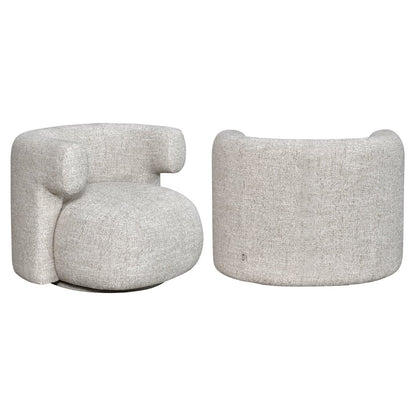 Lounge stoel Talley in cream tweed, modern design, comfortabele zit.