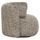 Lounge stoel Talley in cobblestone stof, modern design en comfortabele zitting.
