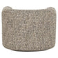 Comfortabele lounge stoel Talley in cobblestone stof, draaibaar ontwerp.