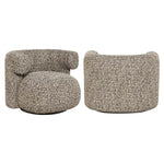 Lounge stoel Talley in cobblestone stof, draaibaar en comfortabel.