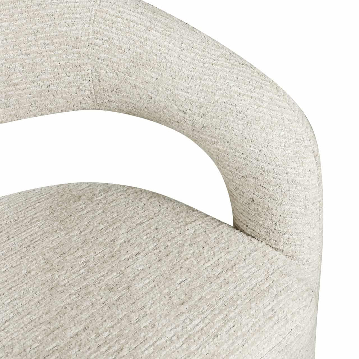 Moderne Soho counterstoel met natuurlijke linnen bekleding en houten frame.