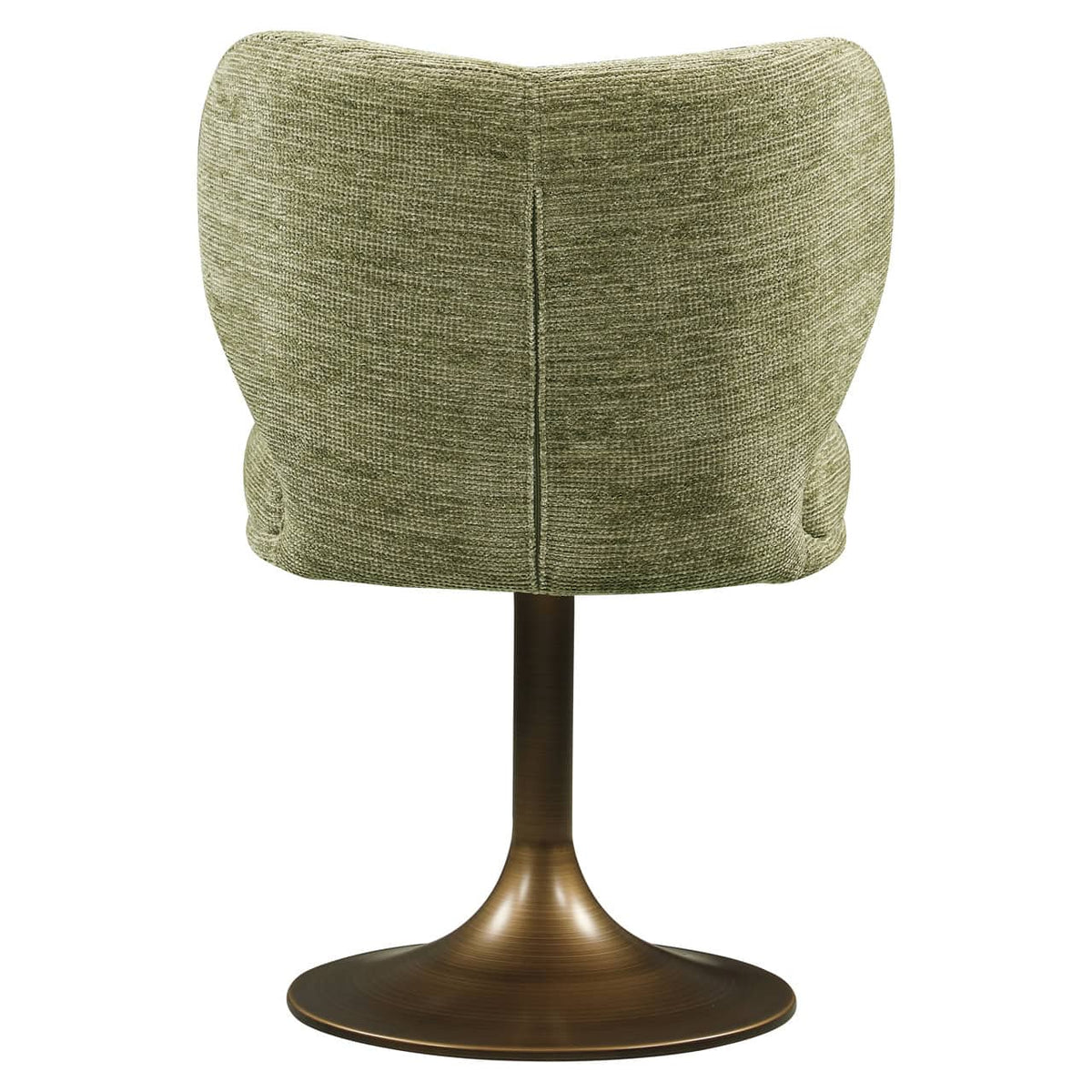 Pistachegroene eetkamerstoel Amely met swivel en zachte weefstof.