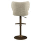 Comfortabele barstoel Amely met natuurlijke stoffen bekleding en draaifunctie.