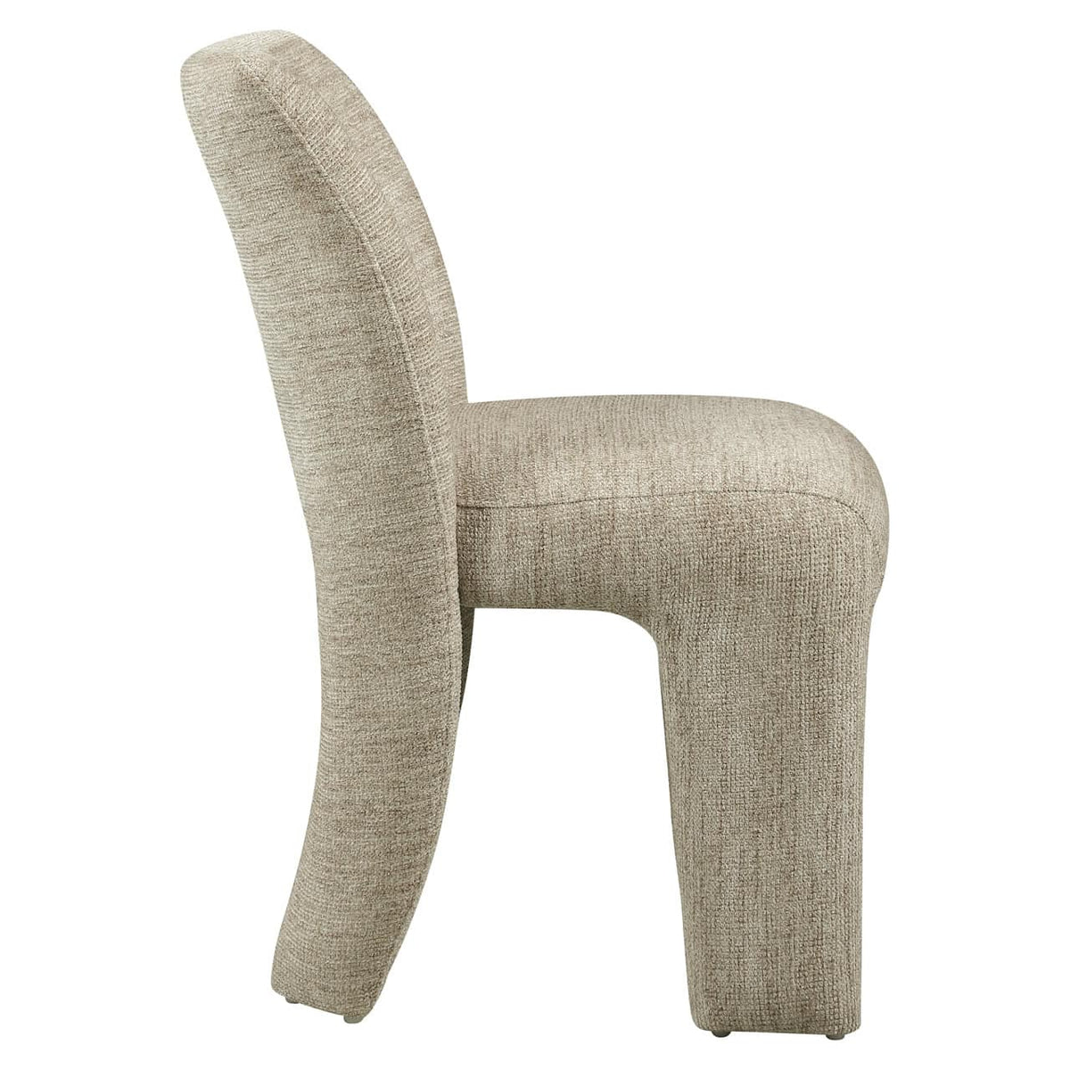 Eetkamerstoel Maya in naturel softweave stof, comfortabel en stijlvol.