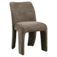 Eetkamerstoel Maya in bruin softweave stof, modern design.
