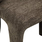 Eetkamerstoel Maya in bruin softweave met houten poten.