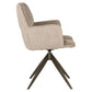 Eetkamerstoel Chase cream blockweave swivel met houten poten.