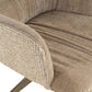 Comfortabele Chase eetkamerstoel met crème blockweave bekleding.