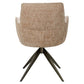 Eetkamerstoel Chase met ginger jacquard stof en draaibaar onderstel.