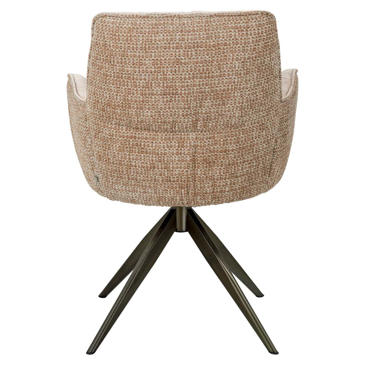 Eetkamerstoel Chase met ginger jacquard stof en draaibaar onderstel.