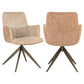 Eetkamerstoel Chase met ginger jacquard stof en draaibaar onderstel.