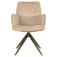 Comfortabele eetkamerstoel Chase met ginger jacquard stof en draaibare basis.