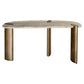 Moderne console tafel in grijs en hout, perfect voor interieurdecoratie.