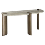 Moderne Console Arcadia in grijs en hout, elegant en functioneel.