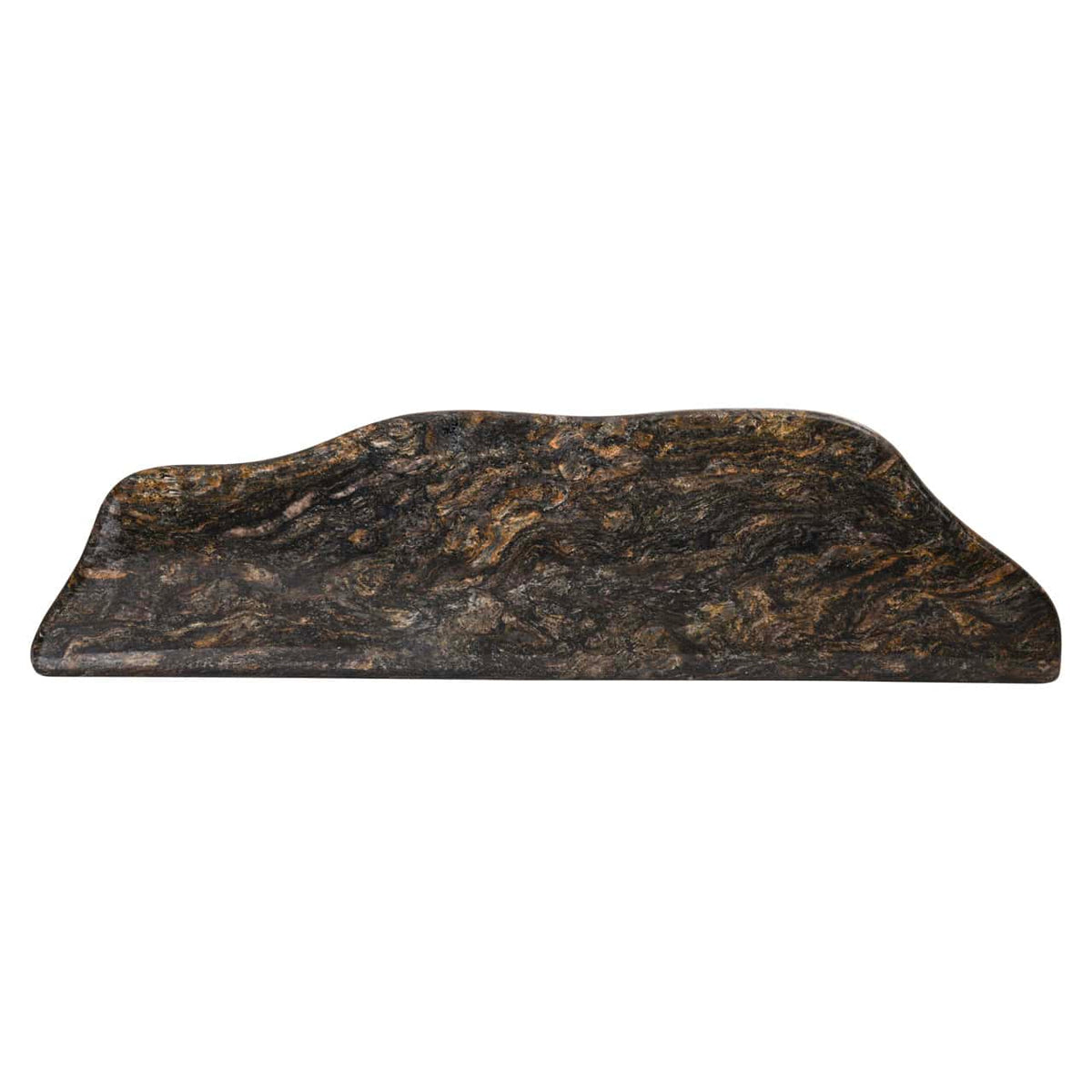 Zwart console Goldman van Richmond Interiors met natuurlijke textuur.