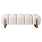 Luxe bank Caleo in cream tweed met gouden details.