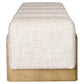Bank Caleo bank met crème tweed bekleding en gouden poten.
