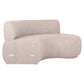Op maat gemaakte Sorrobon eettafelbank met ronde vorm en beige bekleding.