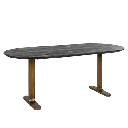Revelin Étkezőasztal – fekete/arany, 200 cm
