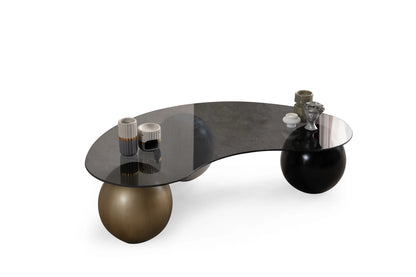 SIESTA Dohányzóasztal- fekete üveggel