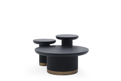 OVAL Dohányzóasztal Fekete -arany