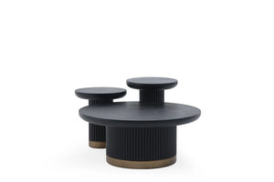 OVAL Lerakóasztal 2 - Kicsi, Fekete - arany