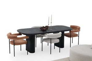 OVAL Étkezőasztal - Fekete