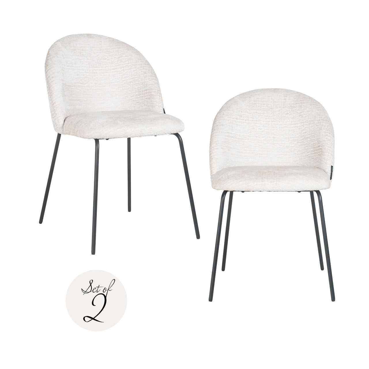 Alyssa Étkezőszék szett – krém, 2 db