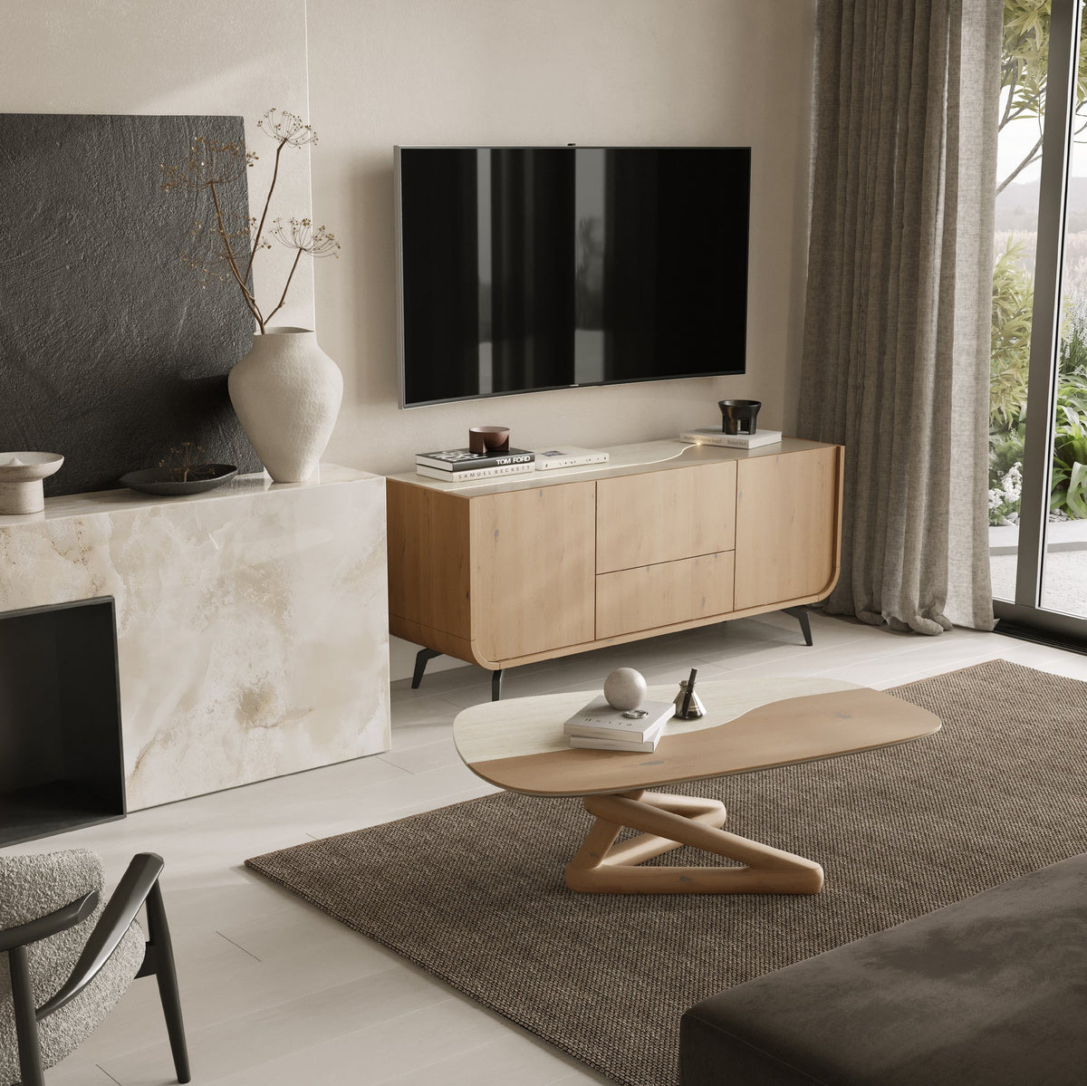 Raggi II TV-szekrény, 150 cm, lábakkal