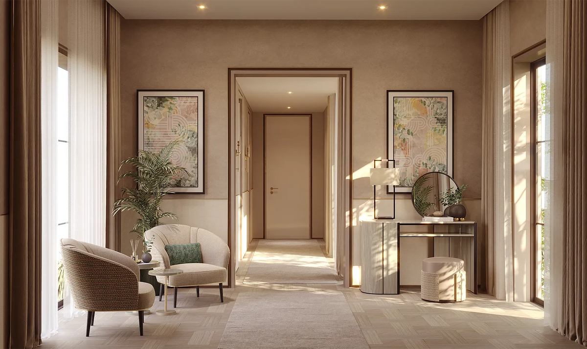 Okayama konzolasztal – enteriőr (A Dynamic Hallway)