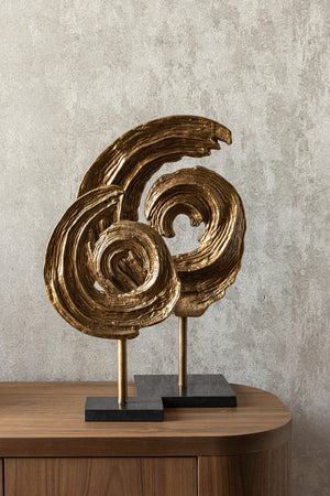 Swirl Dísztárgy – sárgaréz antik, nagy