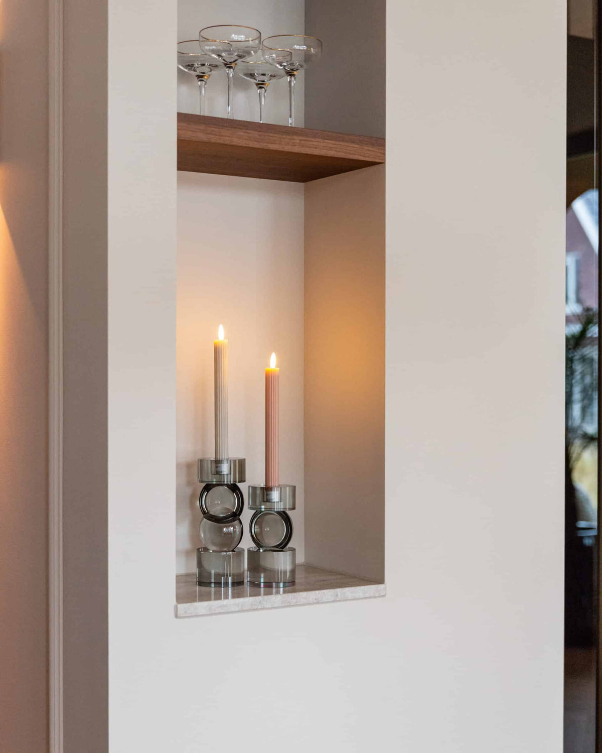 Jenny Gyertyatartó – szürke, nagy