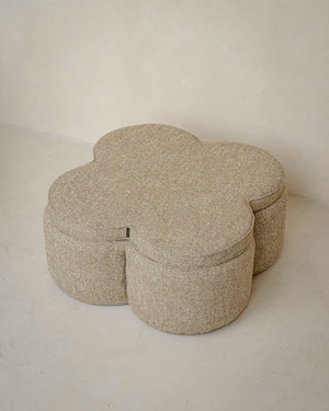 Corbeau Puff – homok tweed