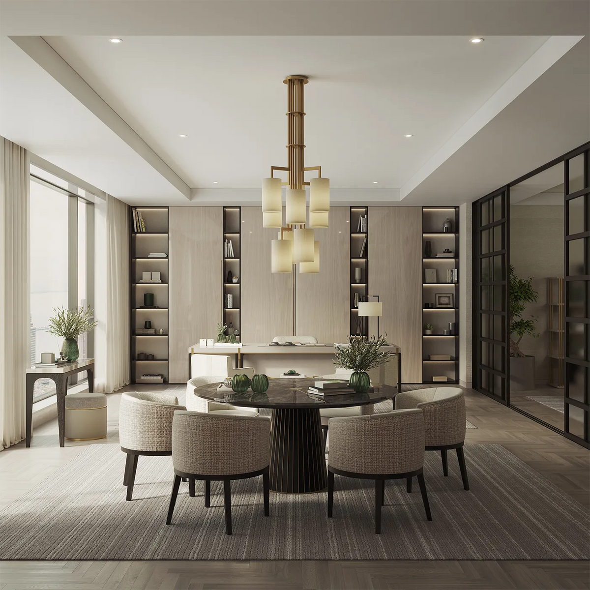 Seoul íróasztal – enteriőr (A Dynamic Double Office)